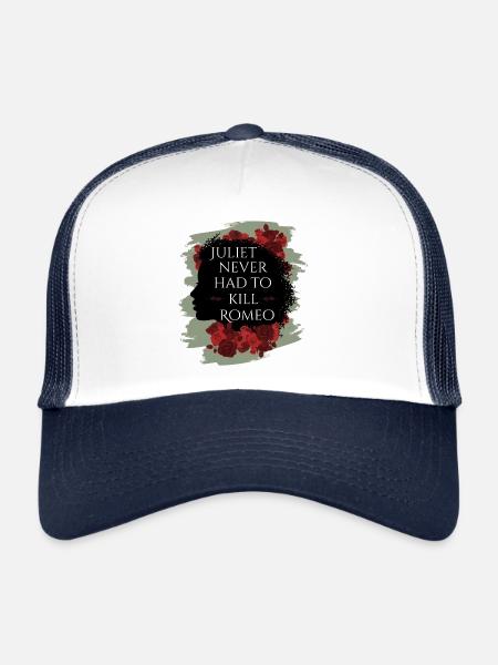 Rose Hathaway cite Juliette ne chapeau jamais pour tuer Roméo - Casquette trucker  - blanc/marine - Devant