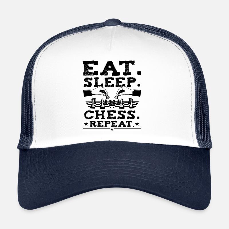Eat Sleep Chess Repeat Funny Chess Player Fan Odds Trucker Cap