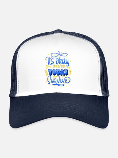 Taux de motivation santé mentale - Casquette trucker  - blanc/marine - Devant