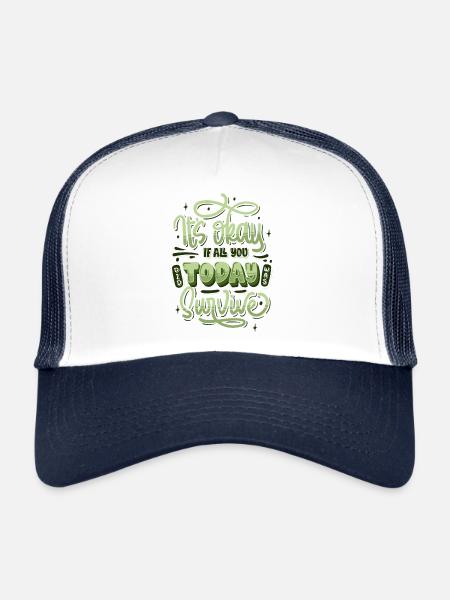 Taux de motivation santé mentale - Casquette trucker  - blanc/marine - Devant
