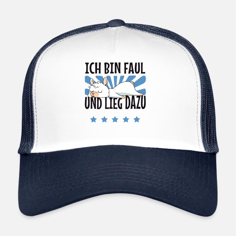Lama Alpaka Ich Bin Faul Und Lieg Dazu Schlafen Trucker Cap