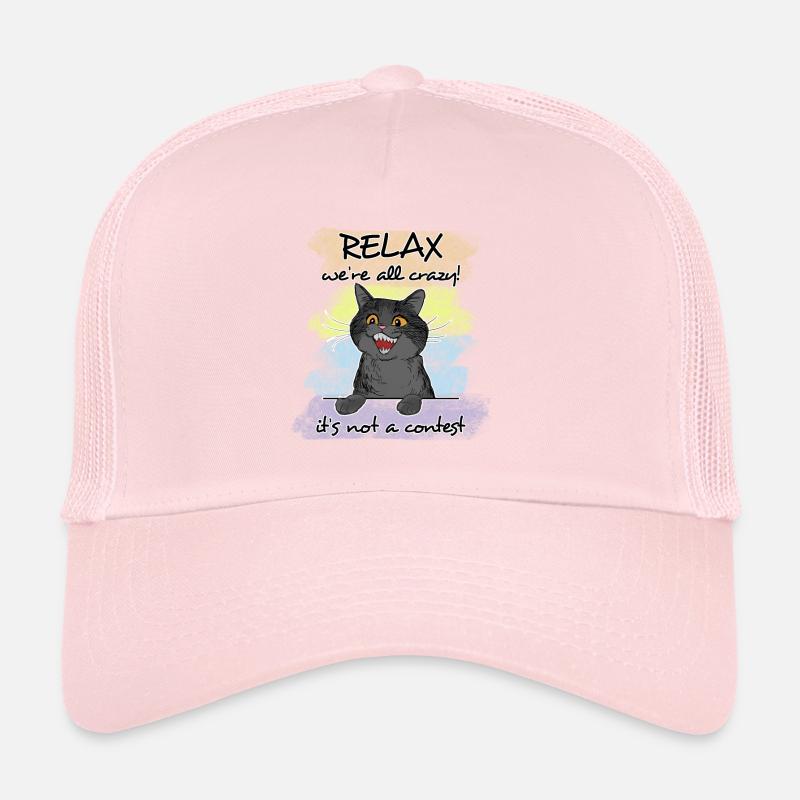 Funny cat saying relaxkinderkitten Trucker Cap