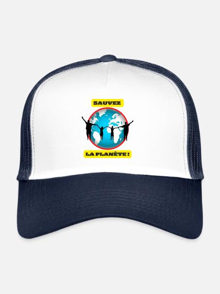 SAUVEZ LA PLANÈTE - Casquette trucker  - blanc/marine - Devant