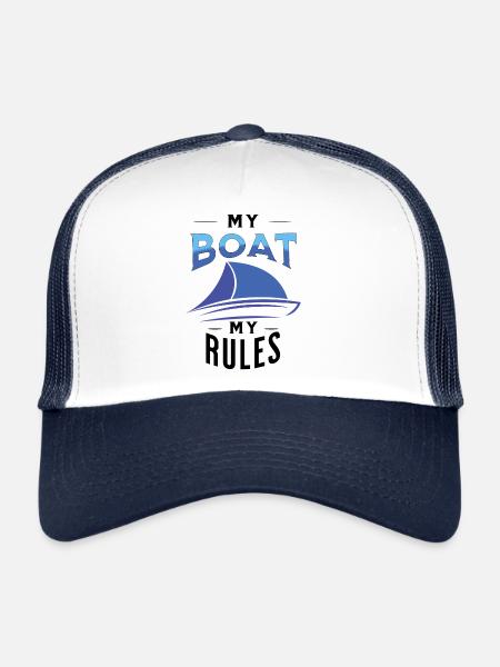 My boat my rules fun saying T-shirt for sailors - Trucker Cap - white/navy - Front