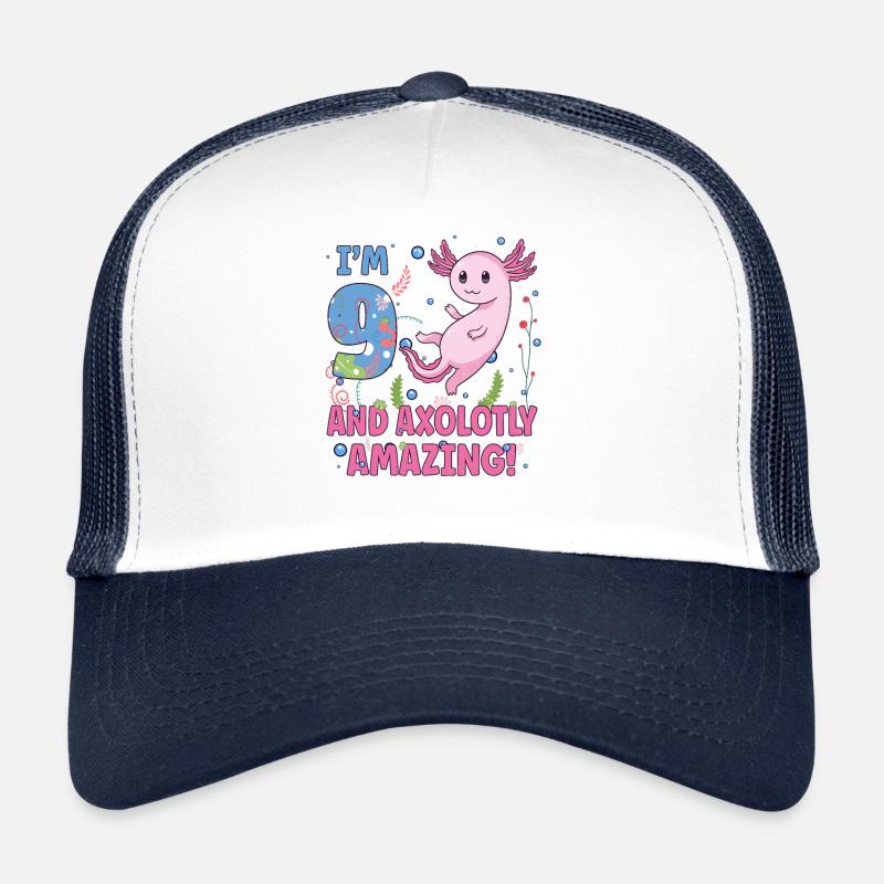 I'm 9 süßes Axolotl 9. Geburtstags Geschenk Trucker Cap