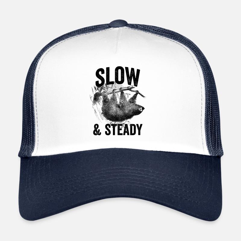 LANGSAM UND STETIG - Trucker Cap - Weiß/Navy