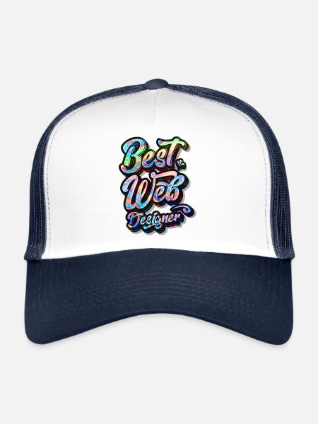 Meilleur concepteur Web - Casquette trucker  - blanc/marine - Devant