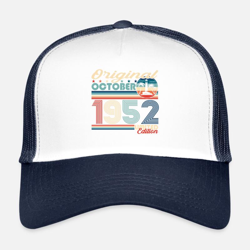 October Born 1952 70th Birthday Gift Trucker Cap