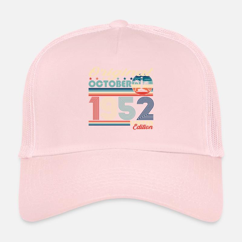 Octobre Né 1952 70e anniversaire Cadeau Casquette trucker 