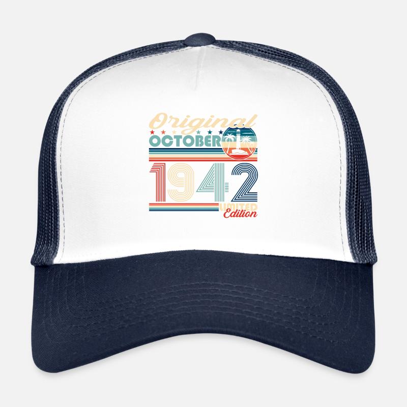 October Born 1942 80th Birthday Gift Trucker Cap