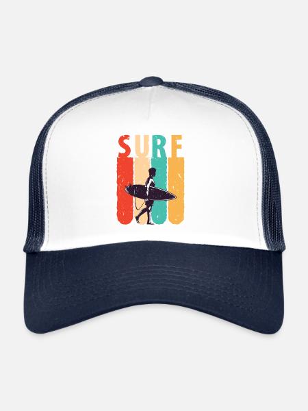 Surf rétro, prêt à affronter les vagues - Casquette trucker - blanc/marine