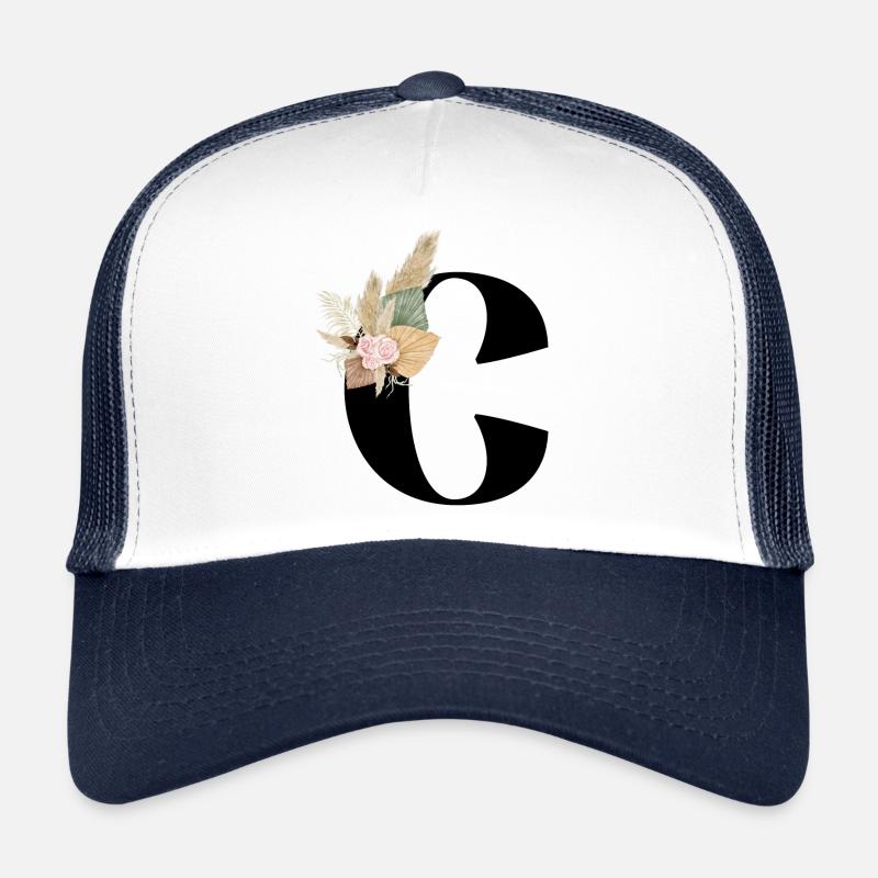 letter C flowered Trucker Cap