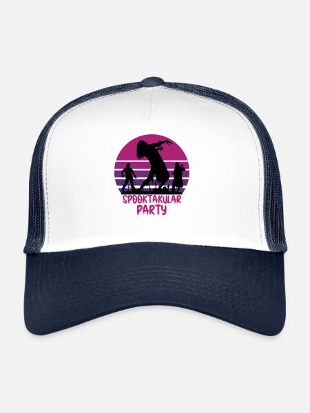 Fête spooktakular - Casquette trucker  - blanc/marine - Devant