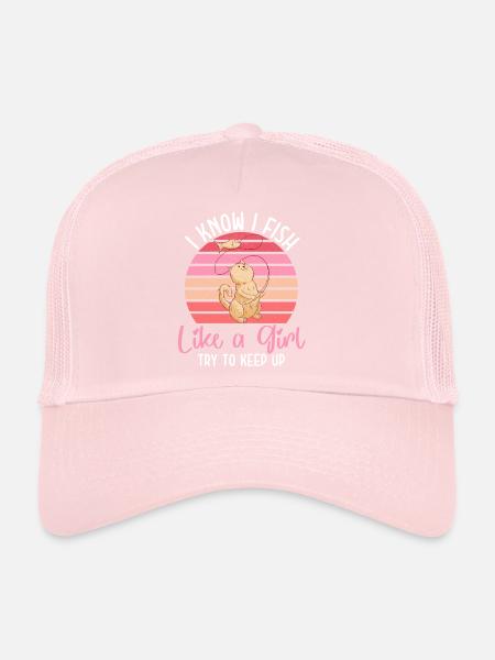 Funny Fishing Saying Gift For Fisherman - Trucker Cap - pale pink - Front