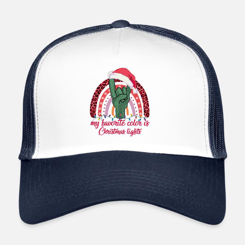 Rainbow My Favorite Colors Is Christmas Lights Trucker Cap