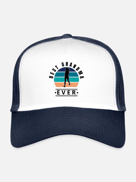 Best Grandma Ever Running - Trucker Cap - white/navy - Front