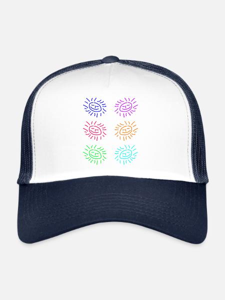 Sun Sticker Blue Turqis - Trucker Cap - white/navy - Front