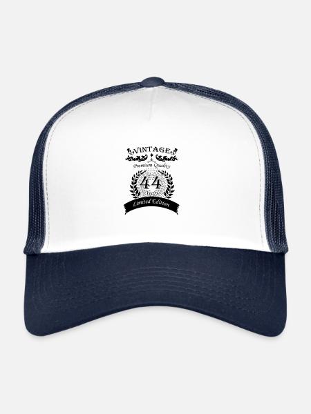 Cadeaux 44e anniversaire Vintage Brother - Casquette trucker  - blanc/marine - Devant