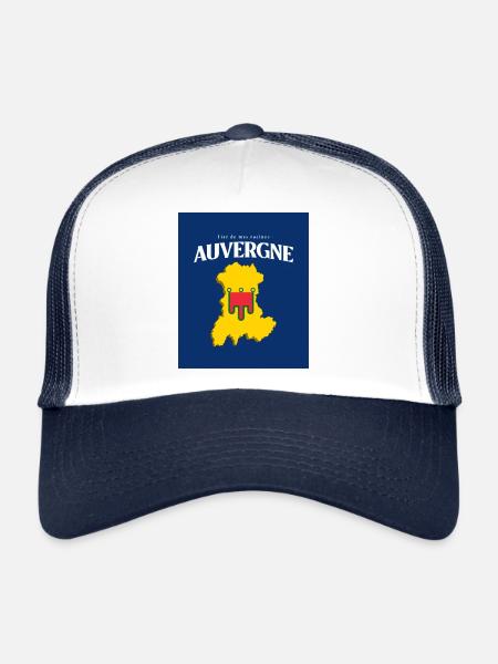 Fier de mes Racines Auvergne Bleu - Casquette trucker  - blanc/marine - Devant