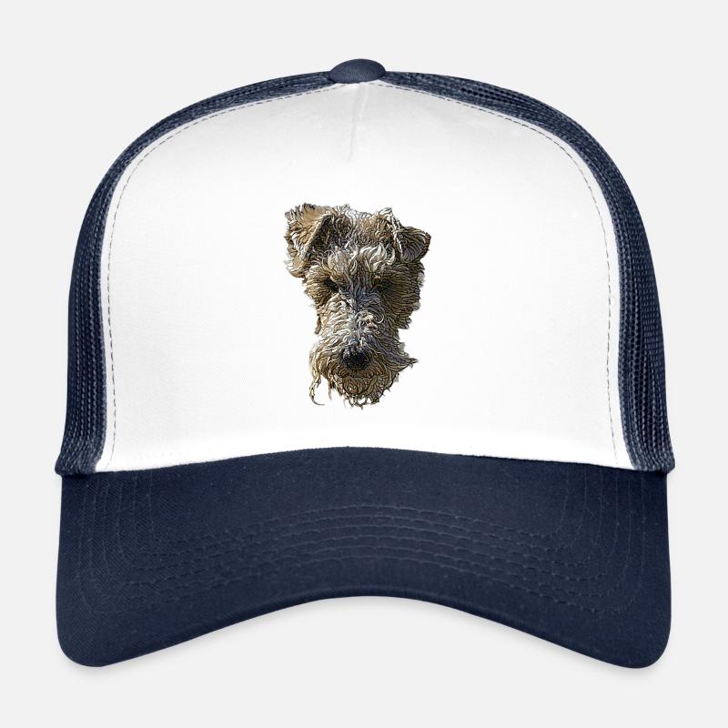 Foxterrier Gesicht - Trucker Cap - Weiß/Navy