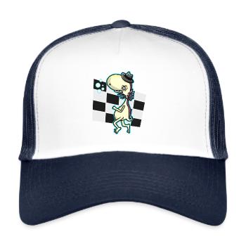 Axolotl Skaxolotl Ska avec chapeau - Casquette trucker  - blanc/marine - Devant