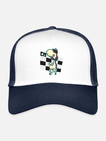 Axolotl Skaxolotl Ska with Hat - Trucker Cap - white/navy - Front