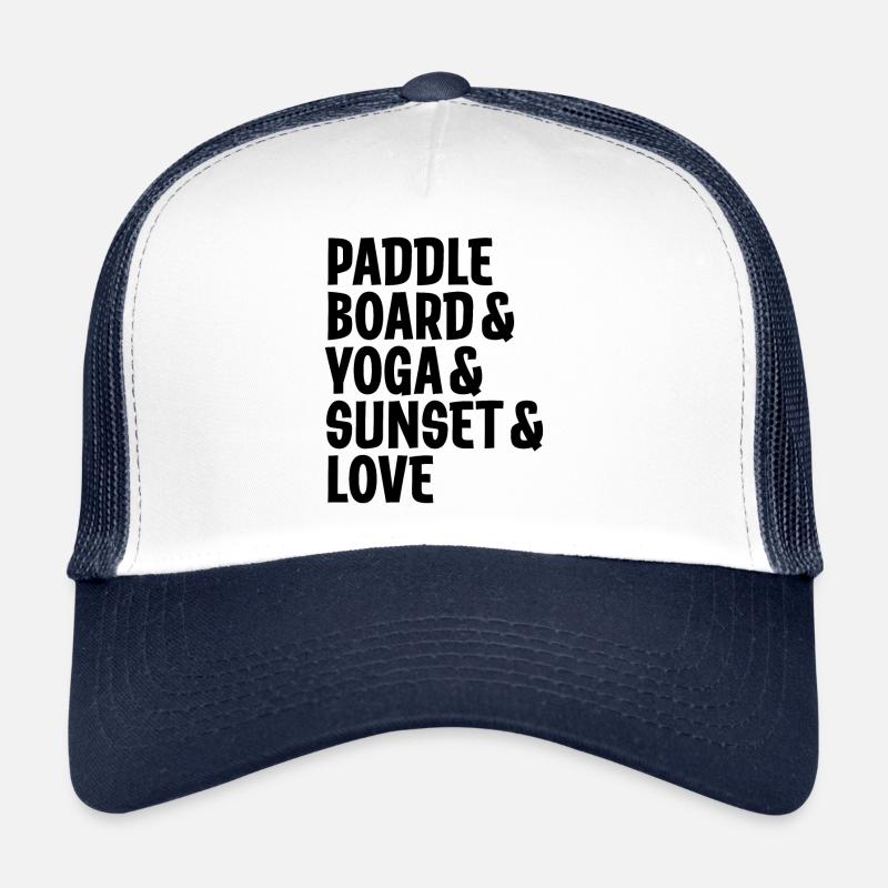Paddle Board Yoga Sunset And Love Trucker Cap