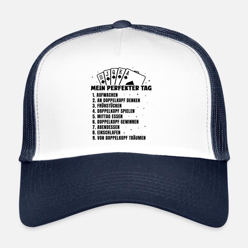 Mein Perfekter Tag Doppelkopf - Trucker Cap - Weiß/Navy