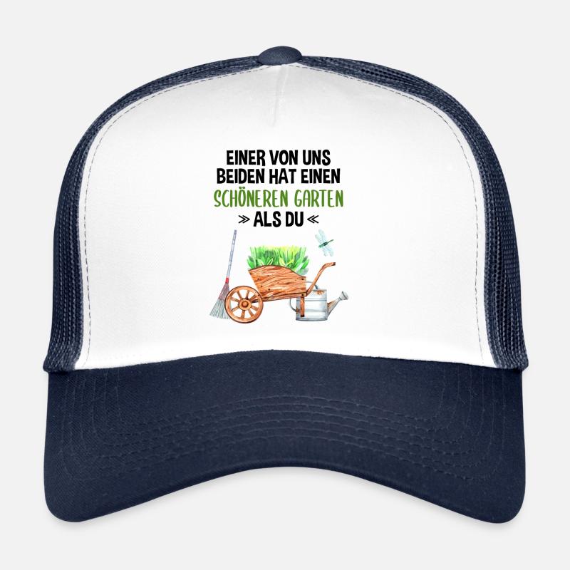 Garten Lustiger Spruch Hobby Gärtner Geschenkidee - Trucker Cap - Weiß/Navy