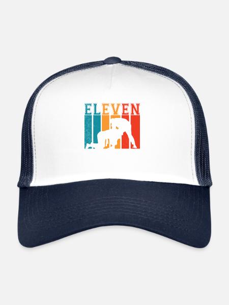 jiu jitsu ELEVEN anniversaire thème rétro vintage - Casquette trucker  - blanc/marine - Devant
