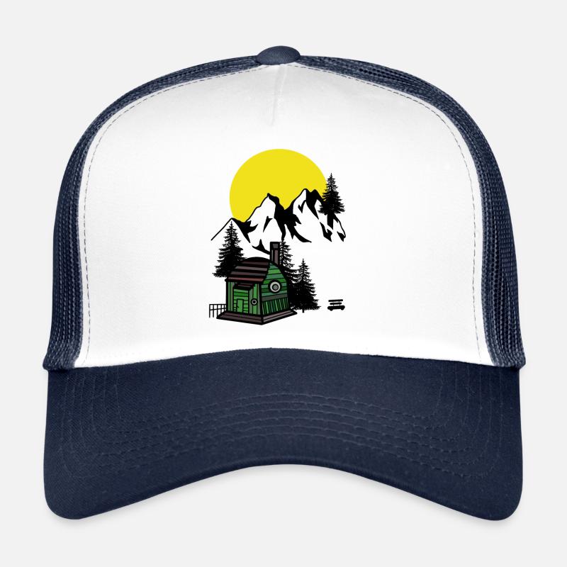 Mountains Moonlight Emotion Loneliness Silent Mountains Trucker Cap