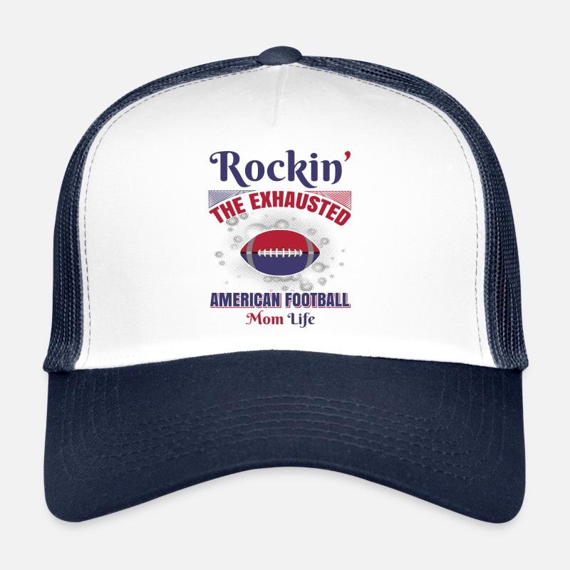 FoundLux New Design, Rockin' THE EXHAUSTED AMERICA - Trucker Cap - Weiß/Navy