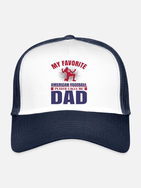 FoundLux New Design, MY FAVORITE AMERICAN FOOTBALL - Trucker Cap - white/navy - Front