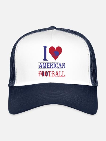 FoundLux, I LOVE AMERICAN FOOTBALL - Trucker Cap - white/navy - Front