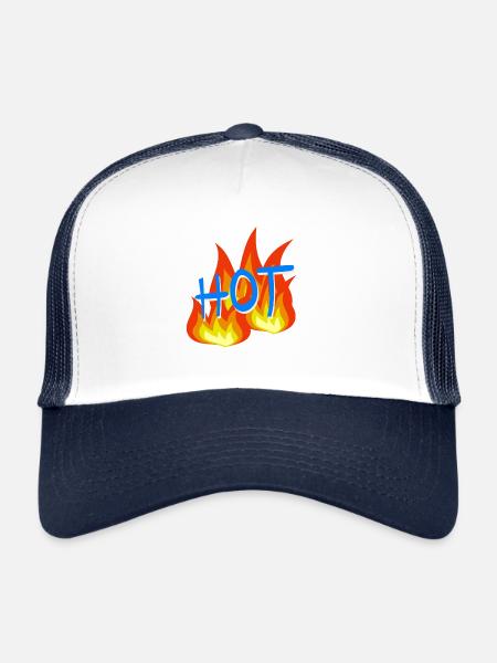 Flames Hot - Trucker Cap - white/navy - Front