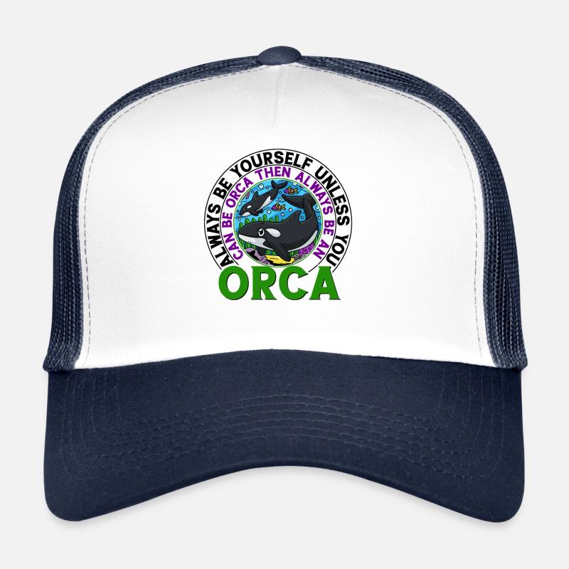 Orca Ozean Wal Orca Fan Meerestier - Trucker Cap - Weiß/Navy