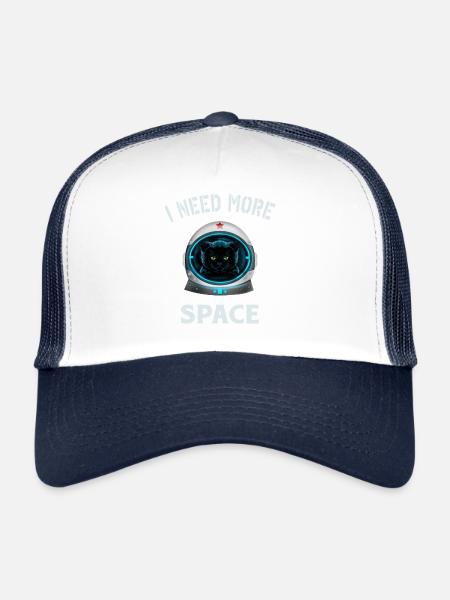 i need more space - Trucker Cap - white/navy - Front