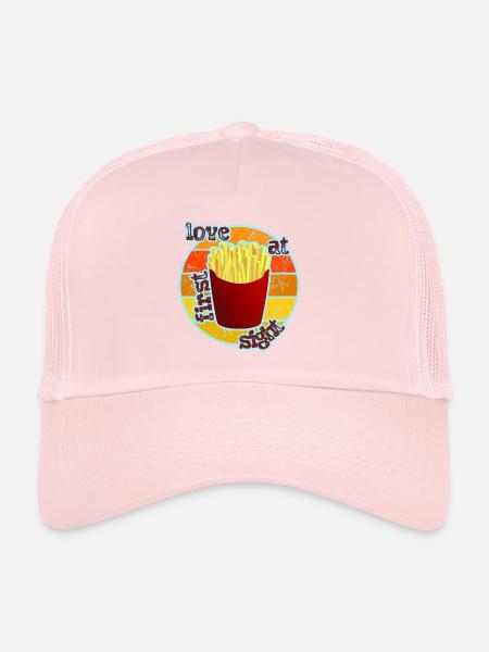 Pommes - Frites - Casquette trucker  - rose pâle - Devant