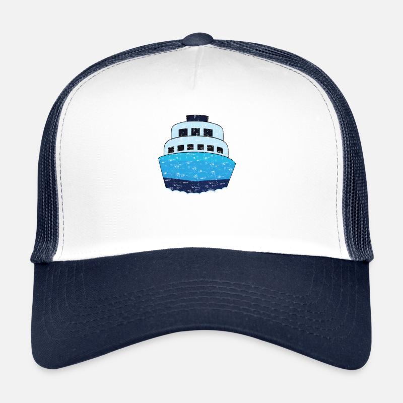 Design de bateau de croisière Bleu Minimaliste Casquette trucker 