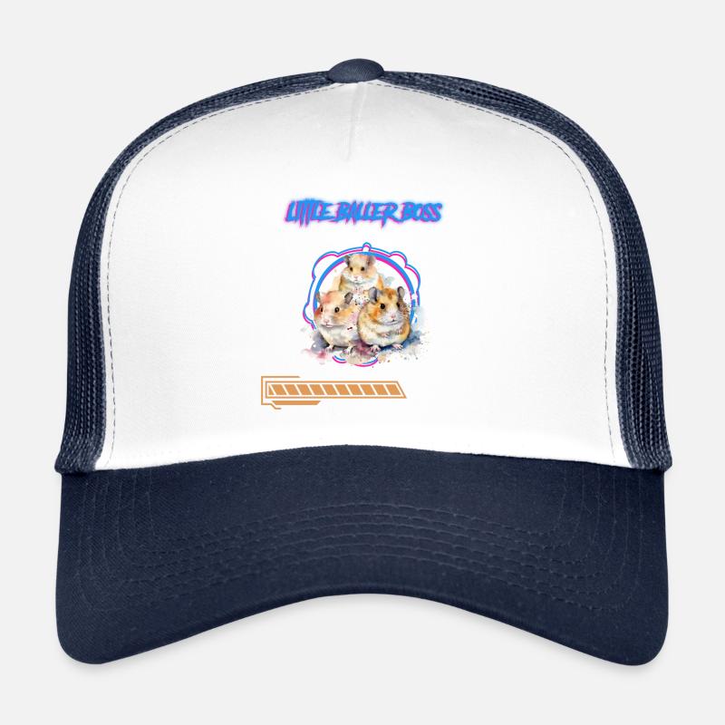 Hamster Rodent Pet Watercolor Gift - Trucker Cap - white/navy