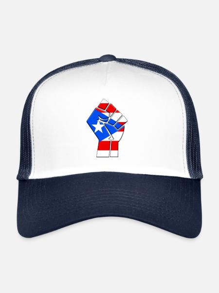 Porto Rico Flag RIcan Boricua Country Pride - Casquette trucker  - blanc/marine - Devant