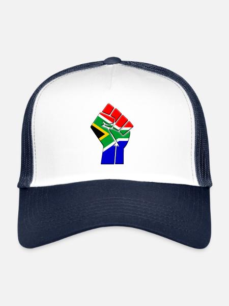 Afrique du Sud Drapeau Pays africain Fierté Natif - Casquette trucker  - blanc/marine - Devant
