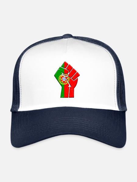 Portugal Flag Portuguese Country Pride Native - Trucker Cap - white/navy - Front