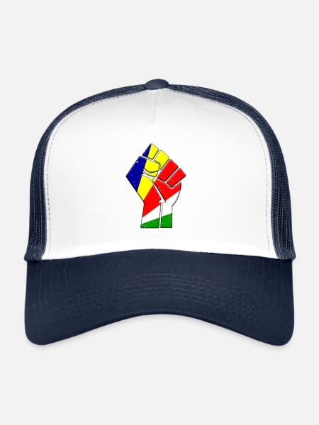 Seychelles Flag Country Pride Famille autochtone - Casquette trucker  - blanc/marine - Devant