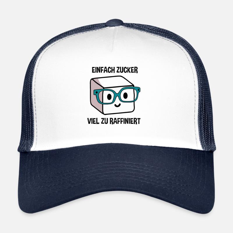 Süßer Nerd Zuckerwürfel: Einfach Zucker Viel Zu - Trucker Cap - Weiß/Navy
