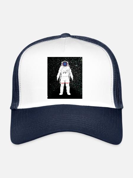 Astronaute dans le cosmos - Casquette trucker  - blanc/marine - Devant