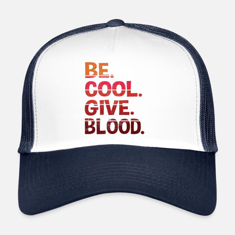 be.cool.give.blood. rouge Casquette trucker 