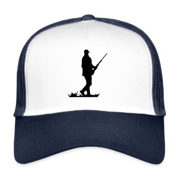 Hunters with shotgun - Silhouette - Waidmann - Trucker Cap - white/navy - Front