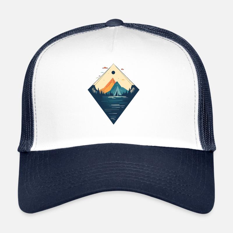 Team Camping: Minimalistisches Abenteuer Trucker Cap
