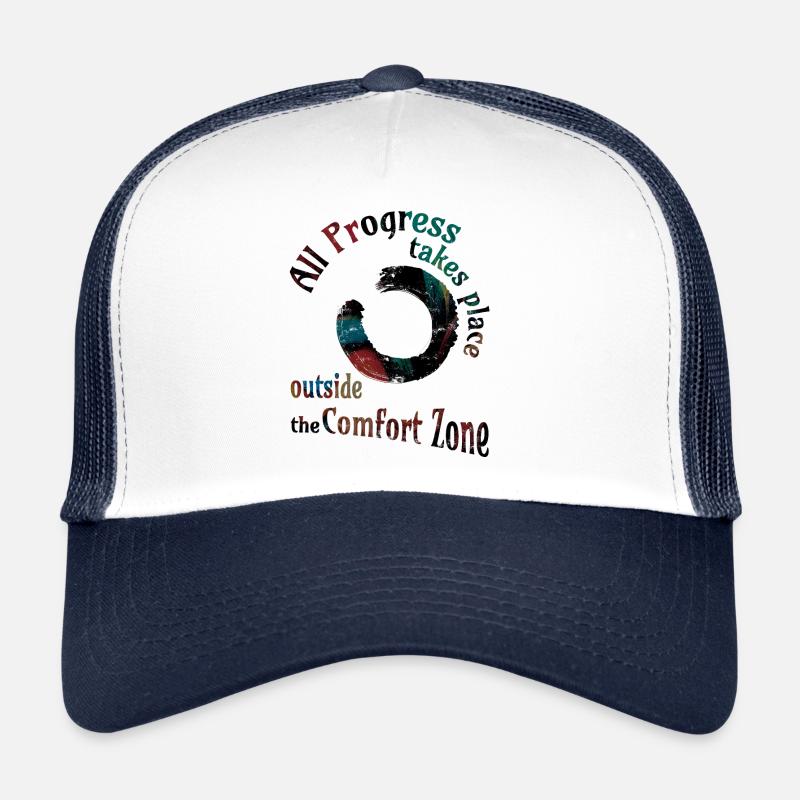 all progress enso dark copy Trucker Cap
